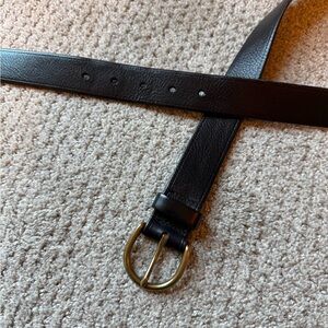 Madewell Perfect Leather Belt in Black - Gold Hardware - XL